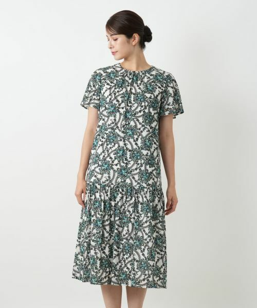 Leilian / レリアン ドレス | 洗えるプリントフレアワンピース【パワーネット素材】 | 詳細7