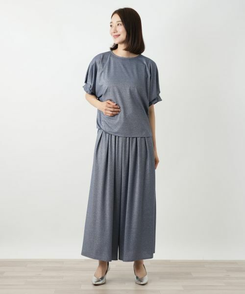 Leilian / レリアン カットソー | ラメタックスリーブカットソー | 詳細1