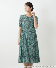 レリアン Leilian ワンピース （グリーン ） Vネックフレアワンピース【Leilian WHITE LABEL】|レリアン