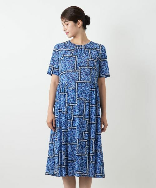 Leilian / レリアン ドレス | 洗えるフラワー柄フレアワンピース【パワーネット素材】 | 詳細7