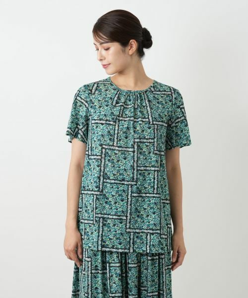 Leilian / レリアン シャツ・ブラウス | フラワー柄クルーネックブラウス | 詳細7