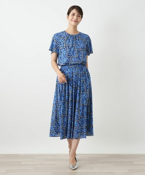 Leilian / レリアン ミニ・ひざ丈スカート | フラワー柄フレアスカート | 詳細1