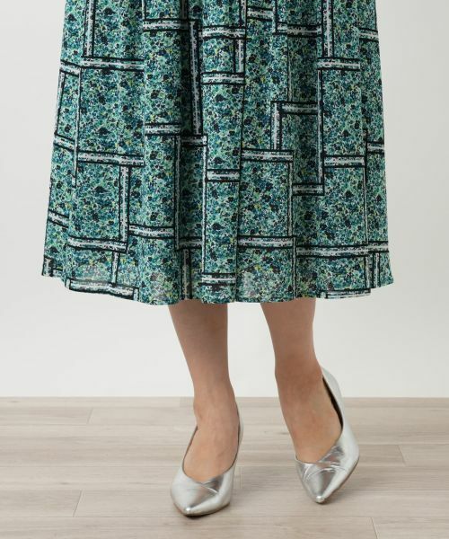 Leilian / レリアン ミニ・ひざ丈スカート | フラワー柄フレアスカート | 詳細11