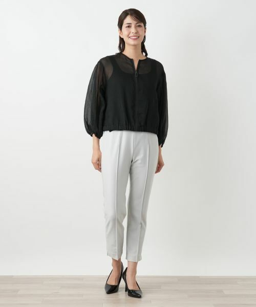 Leilian / レリアン その他アウター | ノーカラーシアーブルゾン | 詳細1