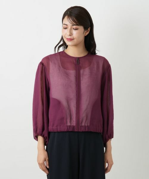 Leilian / レリアン その他アウター | ノーカラーシアーブルゾン | 詳細7