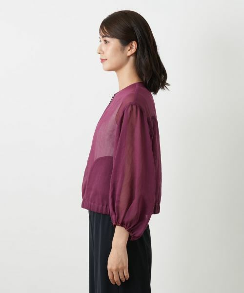 Leilian / レリアン その他アウター | ノーカラーシアーブルゾン | 詳細8