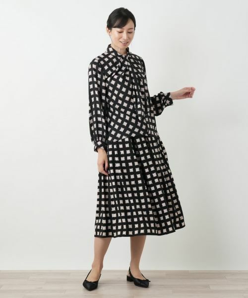 Leilian / レリアン シャツ・ブラウス | ボウタイ風格子柄ブラウス | 詳細1