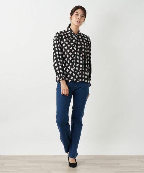 Leilian / レリアン シャツ・ブラウス | ボウタイ風格子柄ブラウス | 詳細13