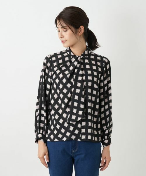 Leilian / レリアン シャツ・ブラウス | ボウタイ風格子柄ブラウス | 詳細4