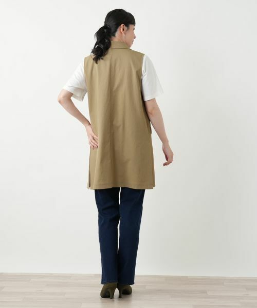 Leilian / レリアン テーラードジャケット | 洗えるデニム調トレンチ風ジレ | 詳細10