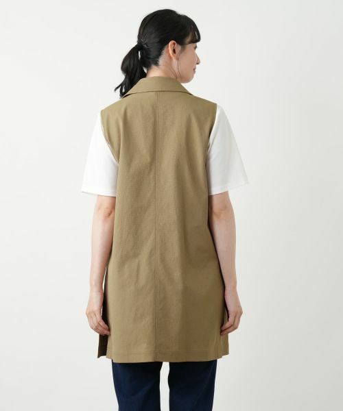 Leilian / レリアン テーラードジャケット | 洗えるデニム調トレンチ風ジレ | 詳細13