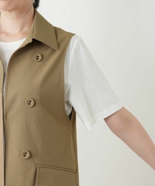 Leilian / レリアン テーラードジャケット | 洗えるデニム調トレンチ風ジレ | 詳細16