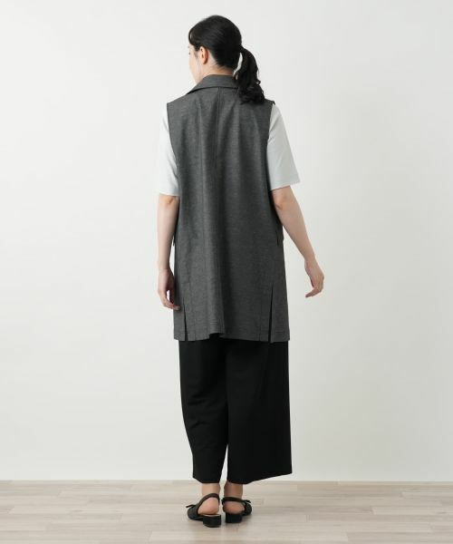 Leilian / レリアン テーラードジャケット | 洗えるデニム調トレンチ風ジレ | 詳細3