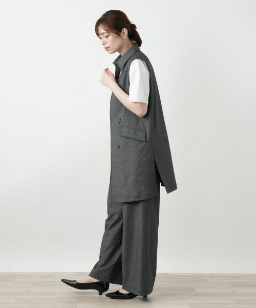 Leilian / レリアン テーラードジャケット | 洗えるデニム調トレンチ風ジレ | 詳細6