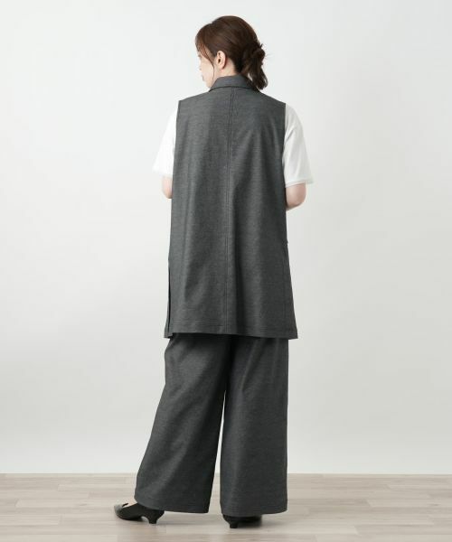 Leilian / レリアン テーラードジャケット | 洗えるデニム調トレンチ風ジレ | 詳細7