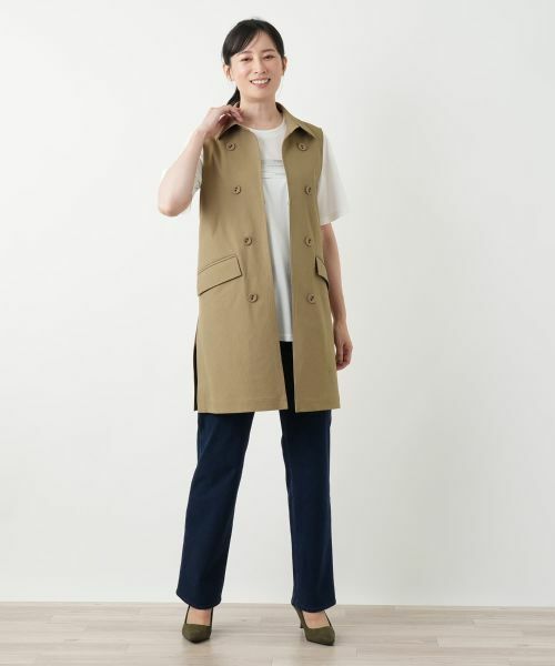 Leilian / レリアン テーラードジャケット | 洗えるデニム調トレンチ風ジレ | 詳細8