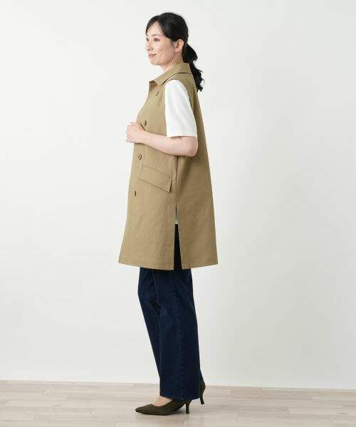 Leilian / レリアン テーラードジャケット | 洗えるデニム調トレンチ風ジレ | 詳細9