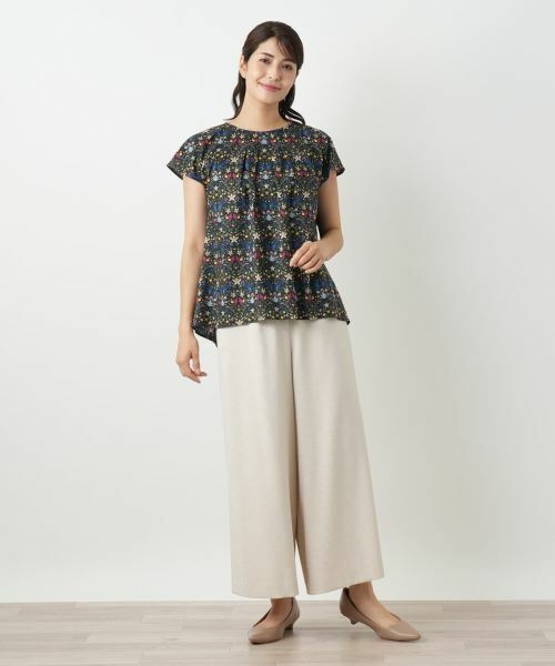 Leilian / レリアン シャツ・ブラウス | フラワー柄フレンチスリーブブラウス | 詳細1