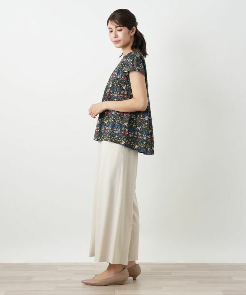 Leilian / レリアン シャツ・ブラウス | フラワー柄フレンチスリーブブラウス | 詳細2