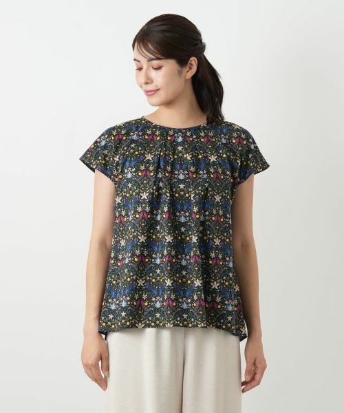 Leilian / レリアン シャツ・ブラウス | フラワー柄フレンチスリーブブラウス | 詳細4