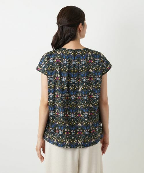 Leilian / レリアン シャツ・ブラウス | フラワー柄フレンチスリーブブラウス | 詳細6