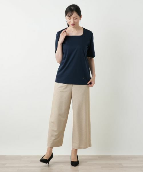 Leilian / レリアン Tシャツ | スクエアネックカットソー | 詳細1