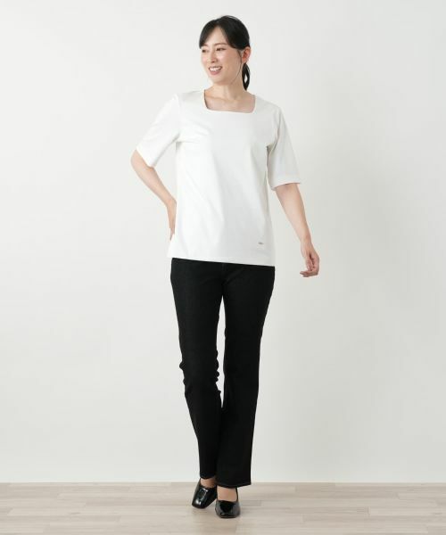 Leilian / レリアン Tシャツ | スクエアネックカットソー | 詳細4