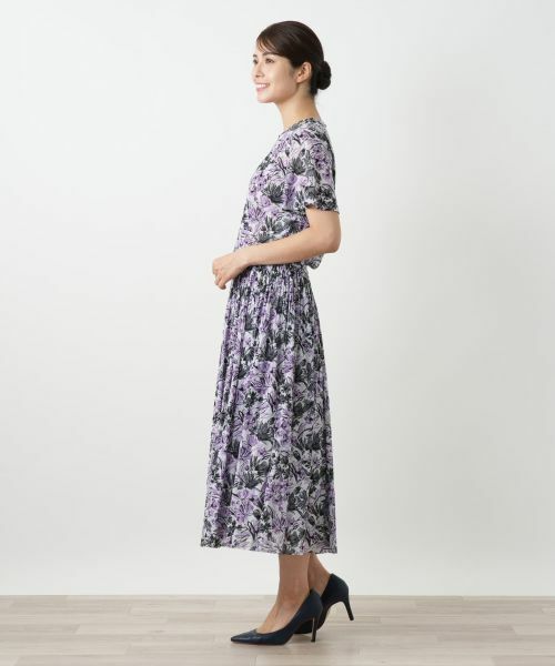 Leilian / レリアン ロング・マキシ丈スカート | 花柄プリーツスカート | 詳細2