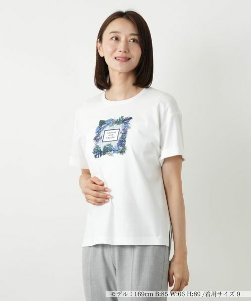 Leilian/レリアン プリントTシャツ【Leilian WHITE LABEL】 アイボリー 9(M) Leilian/レリアン プリントTシャツ【Leilian WHITE LABEL】 アイボリー 9(M)