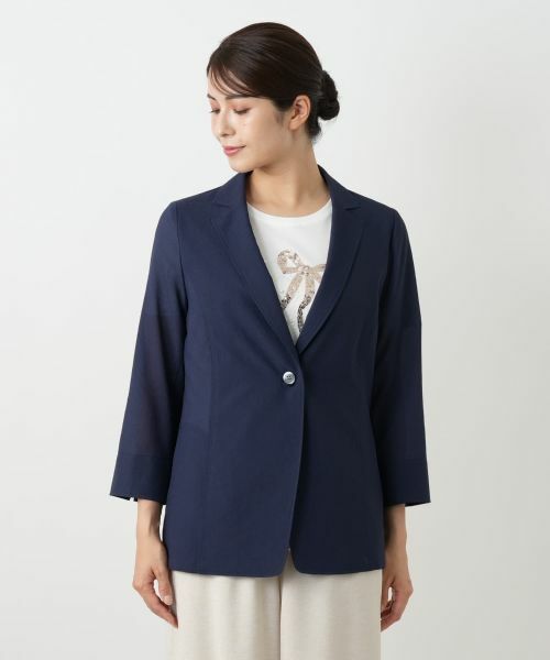 Leilian / レリアン テーラードジャケット | 七分袖ジャケット | 詳細7