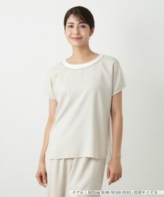 Leilian / レリアン カットソー | 異素材切替カットソー