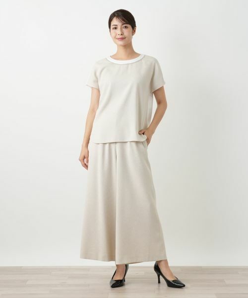 Leilian / レリアン カットソー | 異素材切替カットソー | 詳細1