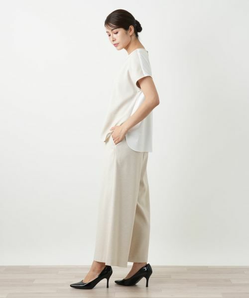 Leilian / レリアン カットソー | 異素材切替カットソー | 詳細2