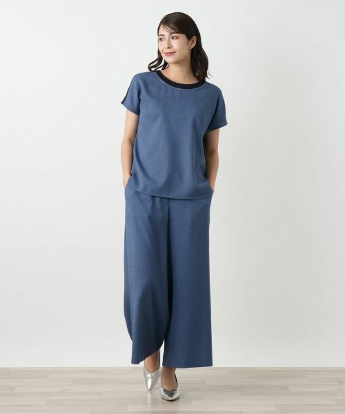 Leilian / レリアン カットソー | 異素材切替カットソー | 詳細4