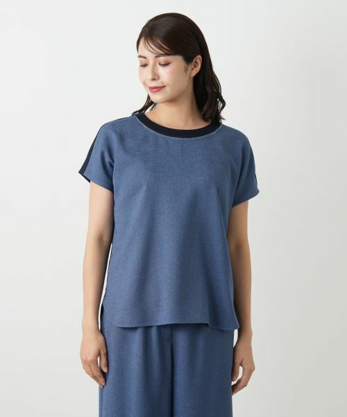 Leilian / レリアン カットソー | 異素材切替カットソー | 詳細7