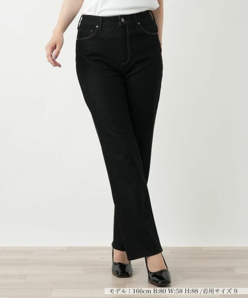 Leilian/レリアン ストレートパンツ【L JEANS】 ブラック 9(M) Leilian/レリアン ストレートパンツ【L JEANS】 ブラック 9(M)
