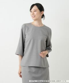 Leilian / レリアン シャツ・ブラウス | 七分袖スリットブラウス