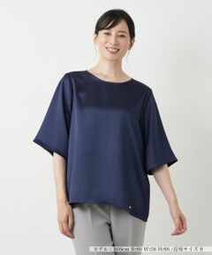 Leilian / レリアン シャツ・ブラウス | 洗えるストレッチサテンブラウス