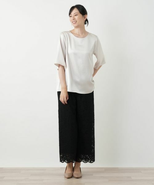 Leilian / レリアン シャツ・ブラウス | 洗えるストレッチサテンブラウス | 詳細1