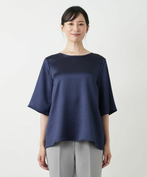 Leilian / レリアン シャツ・ブラウス | 洗えるストレッチサテンブラウス | 詳細11