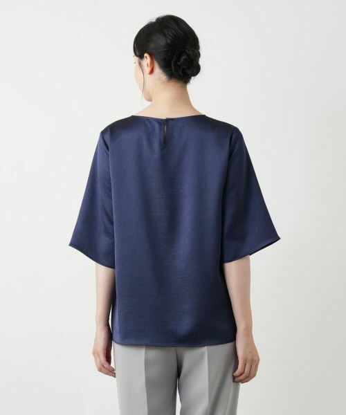 Leilian / レリアン シャツ・ブラウス | 洗えるストレッチサテンブラウス | 詳細13