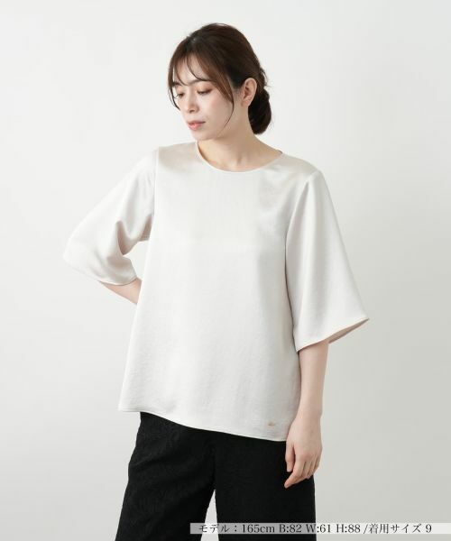 Leilian / レリアン シャツ・ブラウス | 洗えるストレッチサテンブラウス | 詳細4