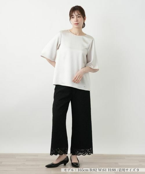 Leilian / レリアン シャツ・ブラウス | 洗えるストレッチサテンブラウス | 詳細5