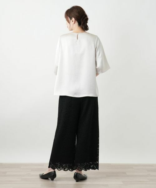 Leilian / レリアン シャツ・ブラウス | 洗えるストレッチサテンブラウス | 詳細7