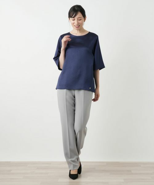 Leilian / レリアン シャツ・ブラウス | 洗えるストレッチサテンブラウス | 詳細8