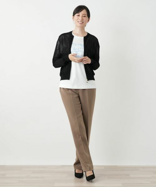 Leilian / レリアン その他アウター | メッシュ編みニットブルゾン | 詳細1