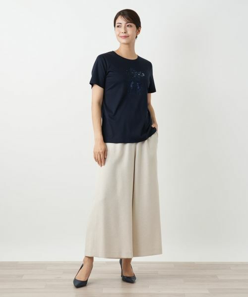 Leilian / レリアン Tシャツ | スパンコール刺繍カットソー【Leilian WHITE LABEL】 | 詳細1