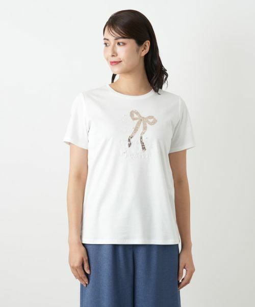 Leilian / レリアン Tシャツ | スパンコール刺繍カットソー【Leilian WHITE LABEL】 | 詳細12