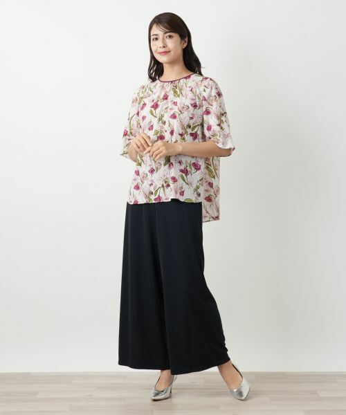 Leilian / レリアン シャツ・ブラウス | フラワー柄スモックブラウス【Leilian WHITE LABEL】 | 詳細1