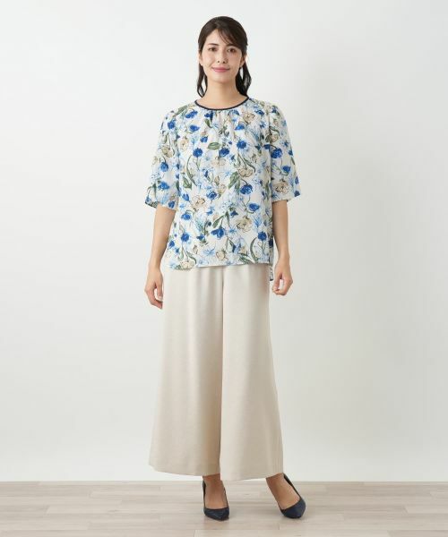 Leilian / レリアン シャツ・ブラウス | フラワー柄スモックブラウス【Leilian WHITE LABEL】 | 詳細4